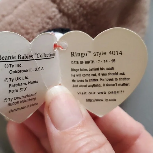 TY Beanie baby Ringo the Racoon 1995 - Picture 4 of 5